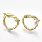 Alloy Stud Earrings, with Steel Pins, Heart, Light Gold, 14x17~18mm, Pin: 0.7mm