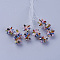 Glass Woven Beads, Flower/Sparkler, Made of Horse Eye Charms, Colorful, 13mm