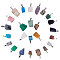 Natural & Synthetic Mixed Stone Pendants, with Stainless Steel Snap On Bails, Nuggets, Stainless Steel Color, 15~35x10~20x5~15mm, Hole: 3x7.5mm, 50pcs/set