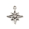 Brass Micro Pave Clear Cubic Zirconia Pendants, Star, Platinum, 15.5x13x2mm, Hole: 1.5mm