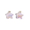 10Pcs UV Plated Iridescent Opaque Resin Pendants, with Glitter Powder & Golden Tone Loop, Star, Lavender, 24mm