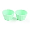 Mini Plastic Simulated Egg Tart Cup, Miniature Landscape Kitchen Model Dollhouse Accessories Decorations, Spring Green, 37x21mm