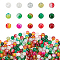 PandaHall 8mm Crystal Glass Beads, 600pcs 15 Color Crackle Lampwork Glass Round Beads for Bracelets, Necklaces, Earring Christmas Spring Jewelry Making