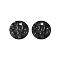 304 Stainless Steel Textured Disc Charms, Gunmetal, 10x1.5mm, Hole: 1.4mm