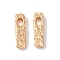 Brass Pendants, Cadmium Free & Nickel Free & Lead Free, Rectangle, Real 18K Gold Plated, 16x4.5x2.5mm, Hole: 4x2.5mm