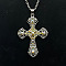 Fashionable Alloy Pendant Necklaces, with Rhinestone, Cross