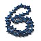Electroplated Natural Lava Rock Beads Strands, Star, Blue Plated, 9.5x9.5mm, Hole: 1mm, about 48pcs/strand, 14.57''(37cm)