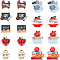 36pcs 9 styles Teachers' Day Theme Opaque Resin Cabochons, School Supplies, Mixed Shapes, 20~26x19.5~27.5x4~7mm, 4pcs/style