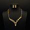 Brass Pendant Necklaces & Stud Earrings for Women, Golden, Flower, 18mm & 450mm