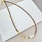 Natural Tiger Eye Beaded Necklaces, Baroque Freshwater Pearl Rectangle Pendant Necklaces for Women, 15.75 inch(40cm)