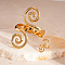 Double Swirl Alloy Cuff Bangles & Cuff Rings Sets, Golden, Inner Diameter: 60mm