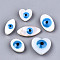 Natural Freshwater Shell Beads, with Enamel, Enamelled Sequins, Mixed Shapes with Evil Eye, Dodger Blue, 8.5~18.5x8.5~15.5x4.5~6mm, Hole: 0.8mm, about 20pcs/bag