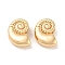 Brass Beads, Cadmium Free & Nickel Free & Lead Free, Spiral Shell Shape, Real 18K Gold Plated, 10x7.5x4mm, Hole: 1.2mm