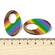 Подвески Pride на тему радуги из смолы и орехового дерева WOOD-K012-01-3