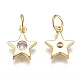 Латунные микро проложить кубического циркония подвески X2-ZIRC-F111-09G-08-2
