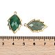 Подвески из натурального зеленого клубничного кварца в форме листа G-I375-04G-15-3