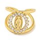 Кольцо с покрытием Saint Rack из латуни RJEW-I105-04G-03-2