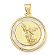 Плоские круглые подвески из латуни KK-Z063-11G-01-1