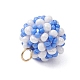 Круглые подвески из стеклянных бусин PALLOY-MZ00525-03-4