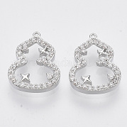 Латунные микропаве прозрачные кубические циркониевые подвески KK-T054-20P-NF