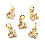 Латунные микропаве прозрачные подвески с фианитом KK-E015-27G