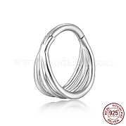 Серьги-кольца из тройного серебра с родиевым покрытием IG8200-2