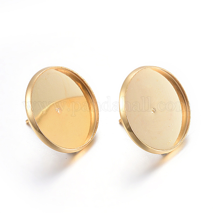 Плоские круглые серьги-гвоздики из нержавеющей стали 304 STAS-I323-20mm-G01-1