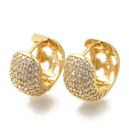 Серьги-кольца из латуни с микропаве из кубического циркония EJEW-H016-13G-04-1