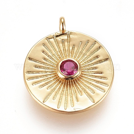 Латунные микро проложить кубического циркония подвески ZIRC-L075-63A-G-1
