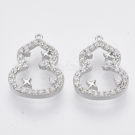 Латунные микропаве прозрачные кубические циркониевые подвески KK-T054-20P-NF-1