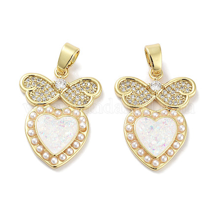 Латунные микропаве прозрачные подвески с фианитом KK-L213-017G-03-1