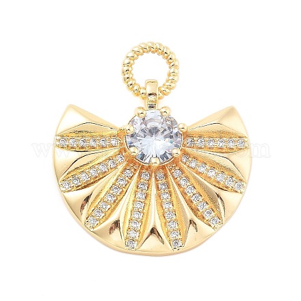Подвески из латуни микропаве с фианитами и стеклом KK-L209-088G-1