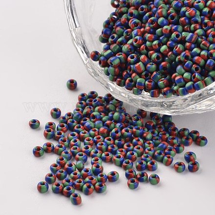 12/0 непрозрачные цвета просачиваться стеклянные бусины SEED-M008-C15-1