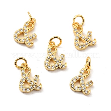Латунные микропаве прозрачные подвески с фианитом KK-E015-27G-1