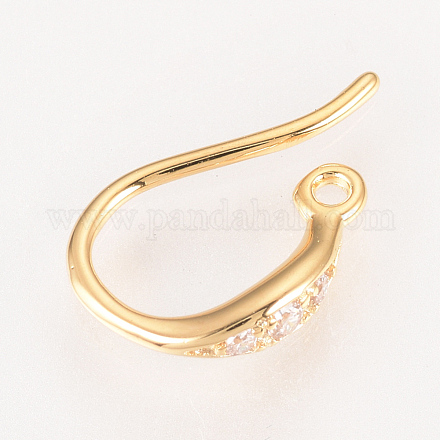 Латунь микро проложить кубического циркония серьги крючки ZIRC-Q002-144G-1