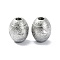 Tarnish Resistant 316 Surgical Stainless Steel Beads, Textured, Oval with Star, Stainless Steel Color, 12x10mm, Hole: 3mm