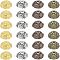 Tibetan Style Alloy Bead Caps, Cadmium Free & Lead Free, 4-Petal, Mixed Color, 8x8x4.5mm, Hole: 2mm, 4 colors, 60pcs/color, 240pcs/box