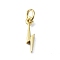 Brass Pendants, Cadmium Free & Nickel Free & Lead Free, Lightning, Real 18K Gold Plated, 14.5x3x2mm, Hole: 3mm