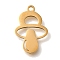 201 Stainless Steel Pendants, Cute Cartoon Pacifier Charms, Golden, 17x11.5x1mm, Hole: 1.5mm