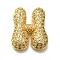 Brass with Cubic Zirconia Pendants, Cadmium Free & Nickel Free & Lead Free, Letter H, Letter H, 22x19x7mm, Hole: 4mm
