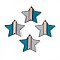 Transparent Resin & Wood Pendants, Star, Two Tone, Steel Blue, 26.2x28.2x3.2~3.6mm, Hole: 1.8mm