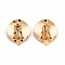 Brass Clip-on Earring Setting, Nickel Free, Twist Flat Round, Real 18K Gold Plated, 20x8mm, Hole: 1.8mm