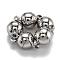 Rack Plating Brass Magnetic Clasps with Loops, N45 Grade Strong Magnet, Long-Lasting Plated, Round, Platinum, 18.5x12mm, Hole: 2.2mm