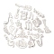 20Pcs 20 Styles Alloy Pendants Set, Musical Instruments Charms, Silver, 14~30x7~19x1~6mm, Hole: 1.2~2mm, 1pc/style 