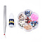 Nail Art Sets, with K9 Glass Cabochons, with Nail Glue and Tweezers, Mixed Shapes, Mixed Color, 83x83x15mm