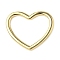 Brass Heart Linking Rings, Rack Plating, Long-Lasting Plated, Lead Free & Cadmium Free, Golden, 21.5x25.5x1.5mm, Inner Diameter: 20.5x14.5mm
