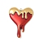 304 Stainless Steel Enamel Pendants, Melting Heart Charm, Real 18K Gold Plated, Ion Plating(IP), FireBrick, 40x30x4mm, Hole: 1.8mm