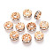 Brass Rhinestone Spacer Beads, Cadmium Free & Lead Free, Rondelle, Straight Flange, Crystal, Golden, 7.5~8x3~3.5mm, Hole: 2mm