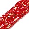 Transparent Glass Beads Strands, Faceted, AB Color, Triangle, Red, 4~4.5x4~4.5x2.5mm, Hole: 0.8mm, about 128~136pcs/strand, 11.10''~12.44''(28.2~31.6cm)