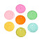 Spray Painted Natural Capiz Shell Disc Charms, Mixed Color, 15x0.5~1mm, Hole: 1.2~1.5mm